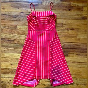 A-line high-low flare midi dress